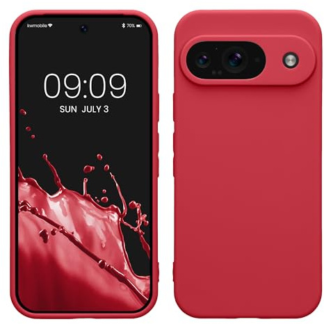 kwmobile Housse Compatible avec Google Pixel 9 Coque - Housse de téléphone en TPU avec Protection Appareil Photo - Fuchsia Mat