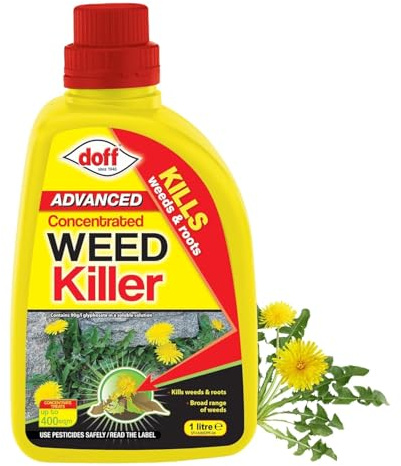 Advanced Concentrated Weedkiller 1 Litre - Super Strength Concentrated Glyphosate Weed killer Kills Weeds & Roots Pesticides Brambles Ivy Tree Stumps