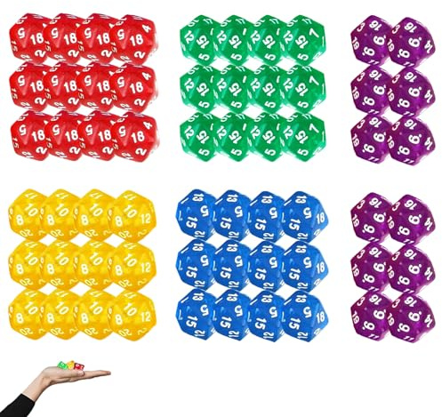 60 Stück Polyedrische Würfelset, Farbspielwürfel, für Mathe Spiele und Lernaktivitäten Flüsterwürfel Set Table Games Card Game Role Play für Personen ab 15 Jahren geeignet