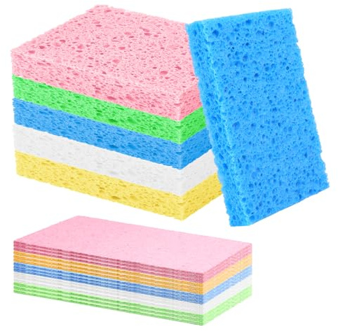 20 Pack Washing Up Sponges,Natural Cellulose,Non-Scratch | Eco Sponges,Kitchen Sponges for Cleaning Dish, Household, Cookware, Bathroom