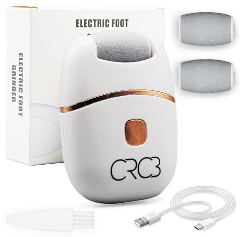 Lima Elettrica Piedi - Pedicure Elettrico Impermeabile e Ricaricabile – Con Testine di Ricambio – Rimozione Dura e Calli Piedi – Cura Piedi Donna e Uomo – Bianca