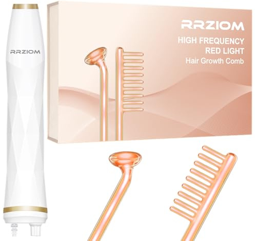 Cepillo Masajeador Cuero Cabelludo, RRZIOM 2 en 1 Eléctrico Cepillo Masajeador de Cabello con Luz Roja, El Cabello y La Cara, Masajeador Capilar para el Crecimiento del Cabello, Portátil con Enchufe