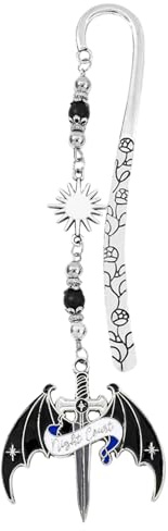 Lesezeichen Metall, Vintage Lesezeichen Drache, Schwert Bookmark mit 3D Fliegender Drache Anhänger Personalisiertes Leseseitenmarkierungen, Retro Geschenke für Buchliebhaber Liebhaber Frauen Männer