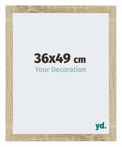 yd. Puzzlerahmen 36x49 Sonoma Eiche - Holz rahmen Mura | Your Decoration, Geeignet für Puzzles mit 500-1000 Teilen, Antireflex-Acrylglas aus Kunststoff , Wandmontage, Made in Holland