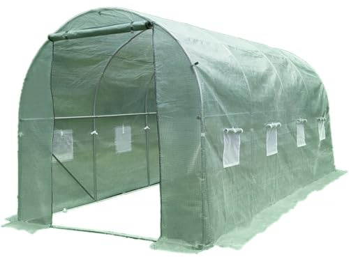 Serre tunelle de Jardin 4,5 x 2 m Lys - 9 m² - 130g - Vert