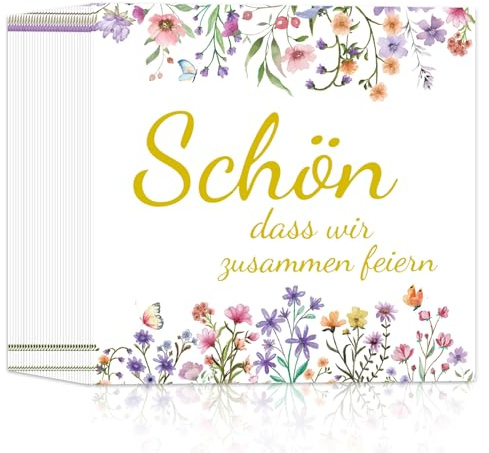 40 Stück Servietten Blumen Frühling,33x33cm Servietten Geburtstag Schön, Dass Wir Zusammen Feiern für Tischdeko Hochzeitsfeier Jubiläums Gartenparty Taufe Kommunion
