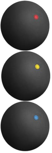 Anneome Lot de 3 Balles de Racquetball en Caoutchouc à Simple et Double Point, Rebond Élevé, Balles D'entraînement Polyvalentes pour Squash Intérieur et Extérieur