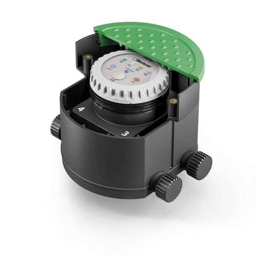 Claber Hydro-4 BT – Pozzetto Premontato a 4 Vie con Programmatore Smart Bluetooth® Integrato, Controllo fino a 4 Linee di Irrigazione