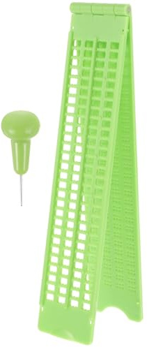 Generico Set 1 Piastra di Scrittura Braille in Plastica 4 Linee e 28 Celle, Punteruolo per Scrittura Braille Portatile e Resistente per Ciechi