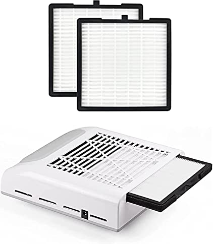 Biutee Professionelle Staubabsaugung für Nägel, 80w Nagelstaubsauger mit Filter, Weiß - 1 Reservefilter
