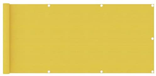 vidaXL Balkon Sichtschutz Bespannung Terrasse Windschutz Sonnenschutz Balkonbespannung Balkonverkleidung Balkonsichtschutz Gelb 75x500cm HDPE