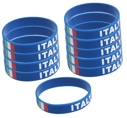 Braccialetto Bandiera Stampata 10 Pezzi in Silicone Giallo | Eventi e Tifo Sportivo, Confezione da 10, Uso in Club e Campi Gioco, Vestibilità Confortevole