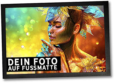 Fußmatte Türmatte personalisiert Willkommen Wunschname Eingang waschbar | Personalisierbare Fußmatte mit Willkommen Motiv für Haustür Flur Wohnung Balkon Terrasse Familie Geschenk für 90 x 60 cm