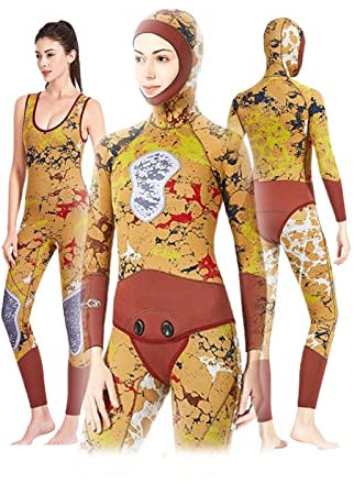 YXYECEIPENO Women's/Men's Diving Suits Super Stretch Wetsuit With Chest And Knee Pads, Fixed Crotch Strap Diving Surfing Snorkeling Kayaking Water Sports Dive Skins (Color : A, Size : XXL)