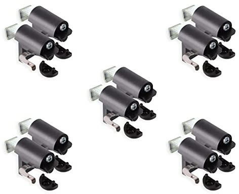 KLEMMFLEX Klemmhalter für Jalousien, Jalousie Halterung ohne Bohren, zum Klemmen, 10 Stück, schwarz, stabiler Klemmträger mit Metallbügel, verstellbar von 4-25 mm, für Fenster und Balkontüren