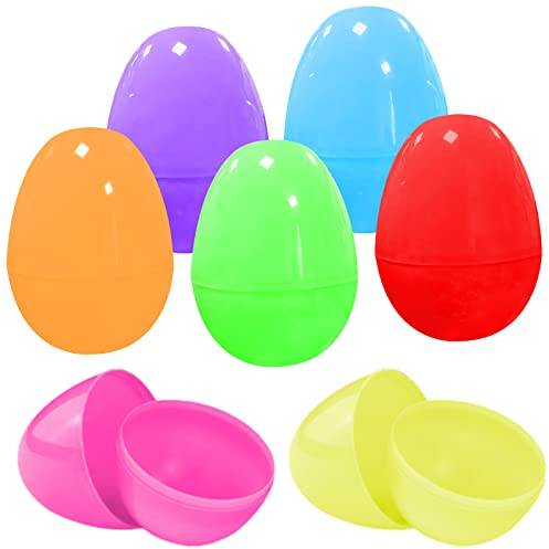 Jsdoin Easter Eggs 28pcs Colourful Fillable Surprise Easter Eggs Easter Hunts Basket Fillers Christmas Springtime Party Favors Gift for Crafts Kids Kitchen Pretend Play Game Toys, Pink