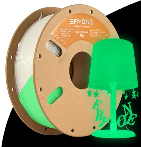 ERYONE PLA Filament for 3D Printer, 3D-Drucker-Filament, 1.75mm +/-0.03mm, Leuchtet PLA Filament, Glow Green