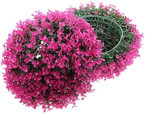 TEHAUX Simulation Pflanzenball Kunststoff Hängende Dekoration Lebensechte Grasdeko Grünpflanzen Kugel 35cm Für Zuhause Café Restaurant