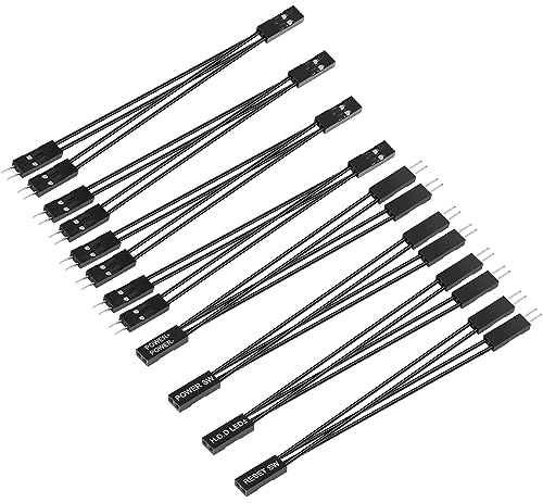 GELRHONR 8 piezas 2 pines simple hembra a doble macho divisor de puente para PC placa base potencia diodo emisor de luz interruptor de computadora restablecer disco duro HDD