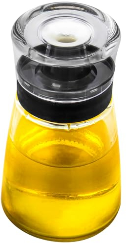 TINMIX Leak-proof Oil Dispenser Bottle for Outdoor Camping, 160ml/5.4oz Glass Olive Oil and Vinegar Cruet, Well Sealed for Picnic Kitchen, 1 Pack