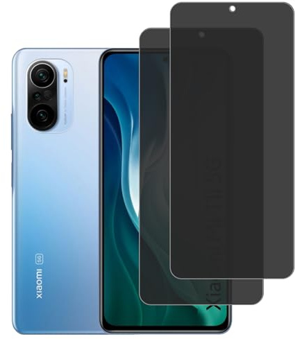 KELOLIN [2 Piezas Protector de vidrio de privacidad templado para Xiaomi Poco F3 / Xiaomi Mi 11i [Anti-rasguños] [Antiespia] 9H Protector Pantalla Privacidad para Xiaomi Poco F3 / Xiaomi Mi 11i