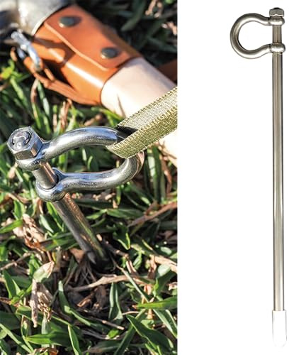 Dog Tie Out Stake - Stainless Steel Heavy Duty Dog Stake for Outside, Dog Anchor for Dog Tie Out Cable for Yard, Free Swivel Dog Stake Camping Gear (30CM)