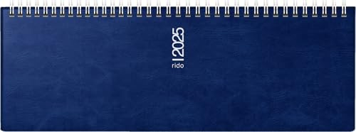 rido/idé Querterminbuch Modell septant (2025), 2 Seiten = 1 Woche, 305 × 105 mm, 128 Seiten, Schaumfolien-Einband Catana, dunkelblau