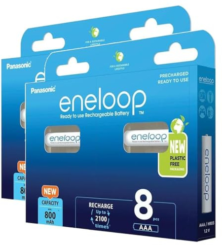 Eneloop 800mAh Ni-MH Micro AAA Rechargeable Batteries Pack of 2