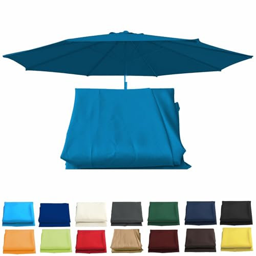 Sonnenschirm Ersatzbezug 2 M/2,7 M/3,0 M + 6 Arme/8 Arme, Sonnenschirm Bespannung, Gartenschirm Überdachung Abdeckung Leicht Zu Wechseln, Nur Schirmdach(Color:Blue,Size:2.7m 6 Ribs)