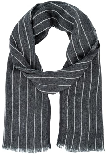 LINDENMANN Schal Herren grau-schwarz Herren-Schal dünn 56% Polyacryl/ 44% Viskose