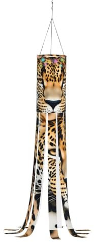 Halloween-Windsack mit Tier-Leopardenmuster, festliche Herbstdekoration, Geister-Design – Outdoor-Geister-Dekorationen