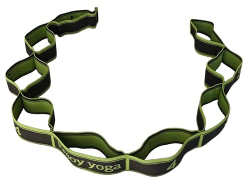GIMIRO Bande élastique de fitness - Bande de résistance segmentée pour yoga pilates danse bande extensible rééducation (vert - 9 boucles)