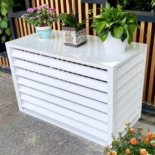 CZAOERXB Klimaanlagen-Schutzabdeckung, Zaunschirm, staubdicht, sonnenbeständig, Aluminium-Klimaanlagenschale, Jalousien, Pflanzenständer, Blumenständer, 100 x 50 x 70 cm, 110 x 60 x 80 cm (