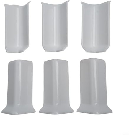 HpLive Lot de 6 plinthes d'angle - Blocs muraux - Protection des coins et des bords de vos plinthes (M White)