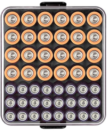 Battery Organiser Storage Case, Battery Box for 48pcs AA AAA Batteries