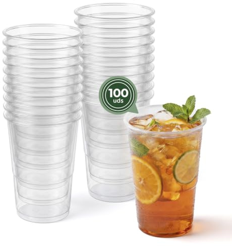 Maxi Products - 100 Bicchieri in plastica riutilizzabili - 500 cc - Bicchieri riciclabili - Alta resistenza - Bicchieri infrangibili - Celebrazioni - Bicchiere da birra - Bicchiere da birra
