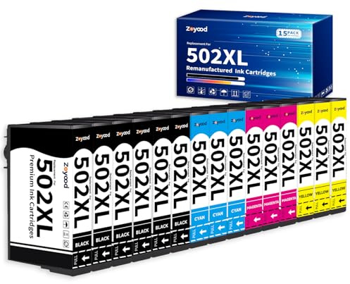 Zoyood 502XL 502 Patronen Ersatz für Epson 502 XL Druckerpatronen Multipack | für Expression Home XP-5100 XP-5100 XP-5105 XP-5150 XP-5155 Workforce WF-2860 WF-2865 WF-2880 WF-2885, 15er-Pack