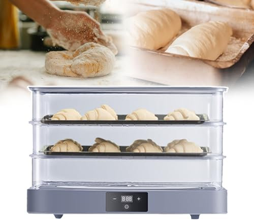 DDNGEJ Gärbox zur Brotherstellung, Neue Gärbox für Brot, Sauerteig-Gärbox mit dreischichtigem transparentem Gärtablett zur Herstellung von Brot, Joghurt, Piz