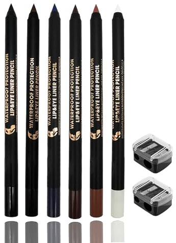 Färgglada eyeliner vattentät, 6 färger ögonskugga eyeliner pennset, matt kajalpenna för kvinnor, torksäker och långvarig ögonliner, hög färgåtergivning, kajalpenna, ögonmakeup, lätt att färga
