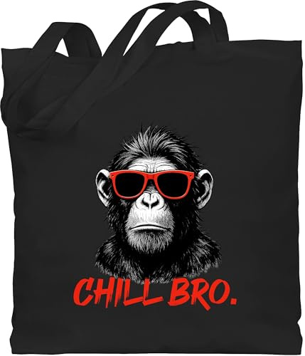 Shirtracer - Baumwolltasche - - Taschen - Chill Bro cooler Affe Geschenk Statement lustig I Coole Geschenke junge Männer I Zocker Sprüche Teenager Geschenk Gamer I Coole Sprüche Zocken