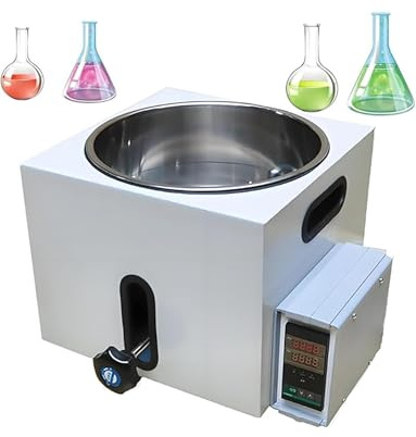 Bain d'eau de laboratoire 2 kW, contrôle de la température PID, acier inoxydable, chauffage numérique LED, huile et bain d'eau à température constante pour expériences scientifiques, appareil de