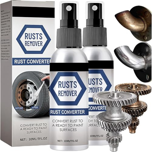 NatrLuxe 2 PCS Rust Remover For Metal, Multiple Rust Converter Spray, For Steel & Iron,Effectively Converts, Fast-Acting, For Metal, Car, Steel