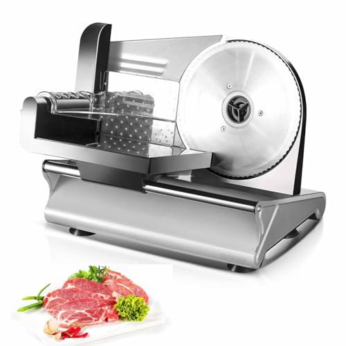 YIGECHENXIN stainless steel Household hot pot meat slicer 220V Upgraded Electric Vegetable delicatessen slicer The blade is sharp detachable for carrot slices,sliced meat,Sliced Potatoes