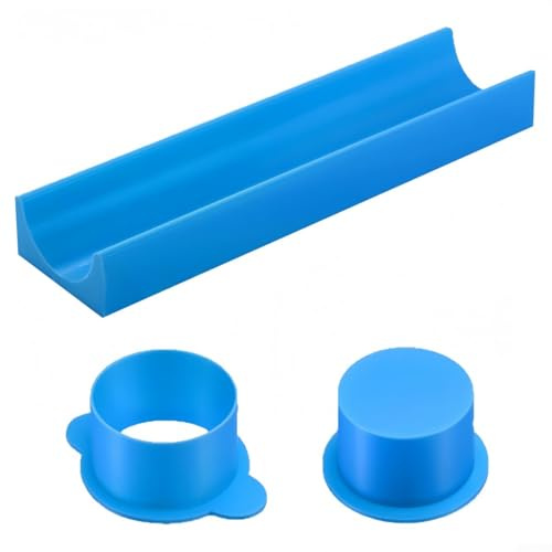 Stampi rotondi per cake pop, con vassoio da 22,9 cm, set di stampi per torte in plastica e stantuffo per fare biscotti e dessert nuziali a casa (blu)