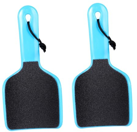 PENIKOKO 2 Stück Doppelseitige Gebogene Hornhautfeile für Füße Ergonomischer Griff Langlebiger Callus entferner Sanfte Pediküre Blau Hornhautraspel für Professionelle und Private Fußpflege