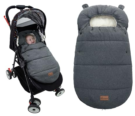 Fußsäcke für Kinderwagen, Winterfußsack Kinderwagen, Universal Babyfußsack Winter, Fußsack Buggy für Alle Kinderwagen, Dunkelgrau