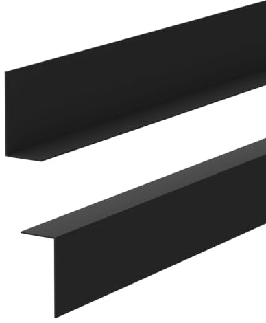 Quest Sockelleiste Hart-PVC 50x20 mm ohne Bohren - Schwarz, 200 cm | Minimalistische Bodenleiste in L-Form, stoß- & abriebfest, feuchte- & UV-beständig, für Wohnraum, Bad, Küche & Büro