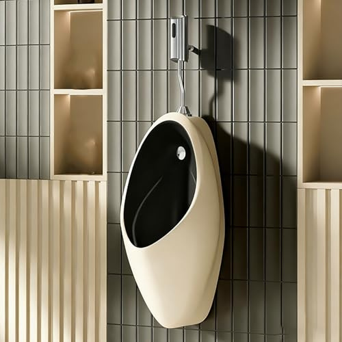 Orinatoio automatico in ceramica con sensore,orinatoio a parete per uomo,orinatoio notturno antitrabocco per uomo,orinatoio per uomo con valvola di scarico con sensore,per scuole,bar(A)