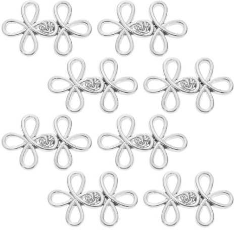 GRADENEVE 8 Pairs Vintage Silver Zinc Alloy Cape Clasp Fasteners with Easy Installation and Secure Fastening, Decorative Collar Clasp Pins for DIY Projects and Daily Use on Cardigans,