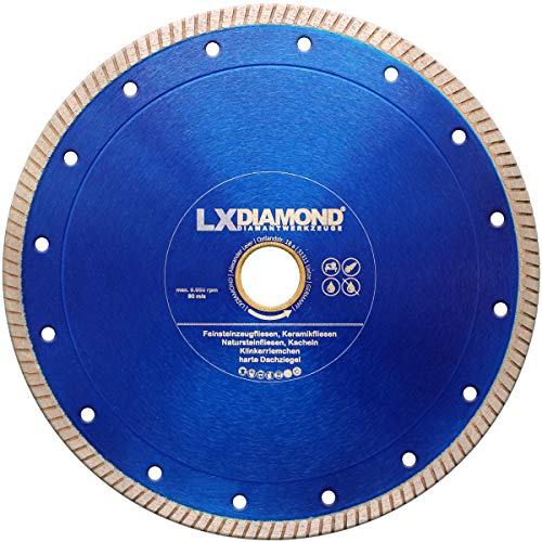 LXDIAMOND Diamant-Trennscheibe 350mm x 25,4mm Premium Diamantscheibe für Fliesen Feinsteinzeug Bodenfliesen Kreamik Natursteinfliesen Klinkerriemchen - extra dünn für exakte Schnitte 350 mm